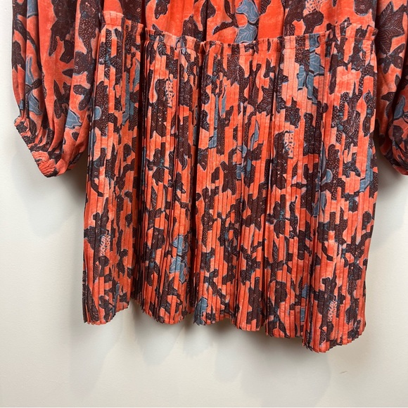 New Ulla Johnson Sefia Long-Sleeve Pleated Mini Dress, Size 4 - Picture 6 of 16